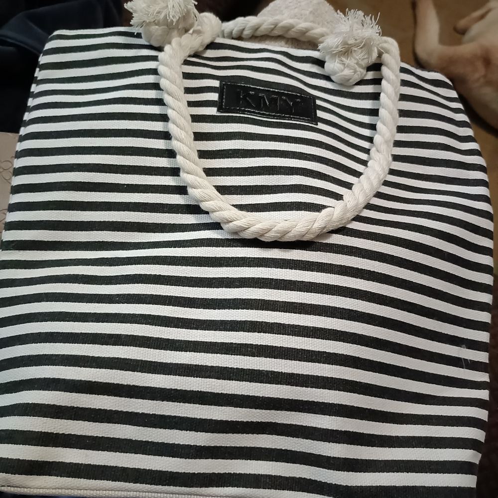 Black and White Striped Tote Bag